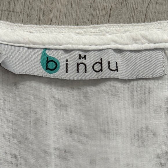 Bindu Size M Nelly Dress White Embroidered Eyelet Lace Crochet Coquette Boho - Picture 4 of 9